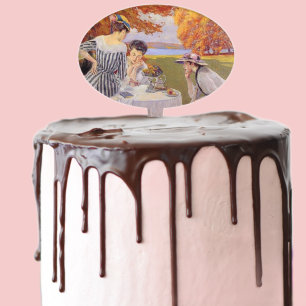 Afternoon tea in the park cake topper