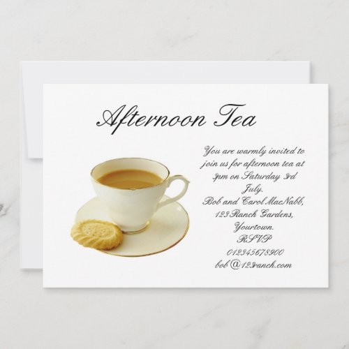 afternoon tea custom invitations