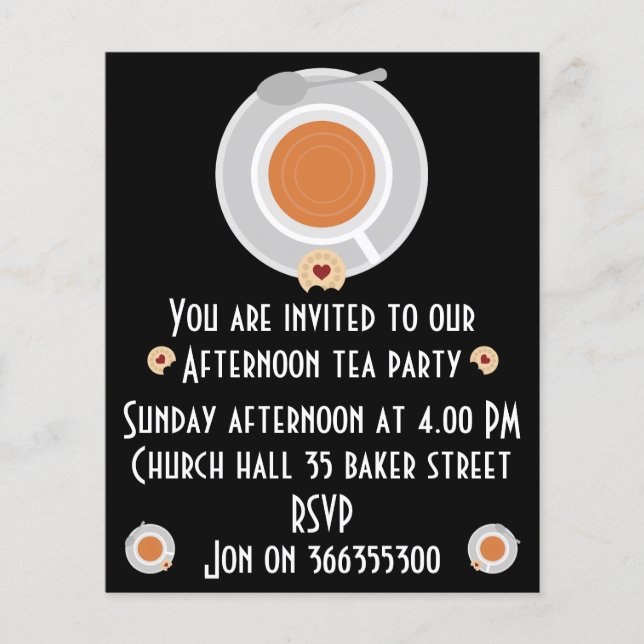 Afternoon Tea Invitation Flyer (Front)