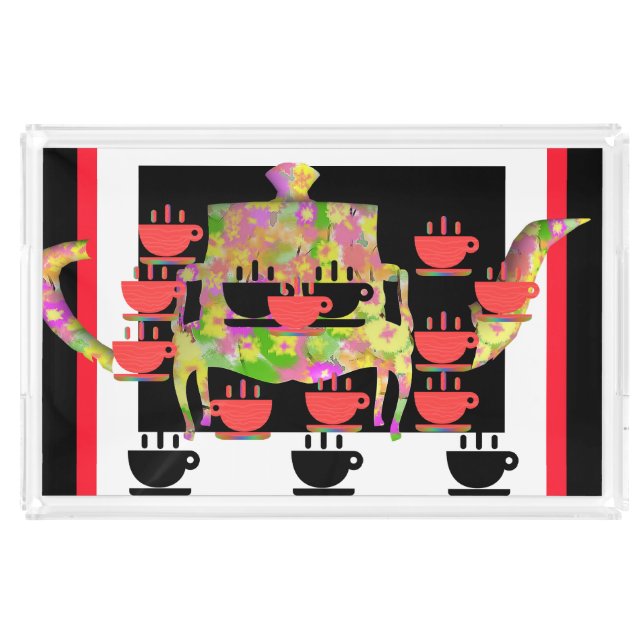 Afternoon Tea Large Rectangular  Acrylic Tray (Front)