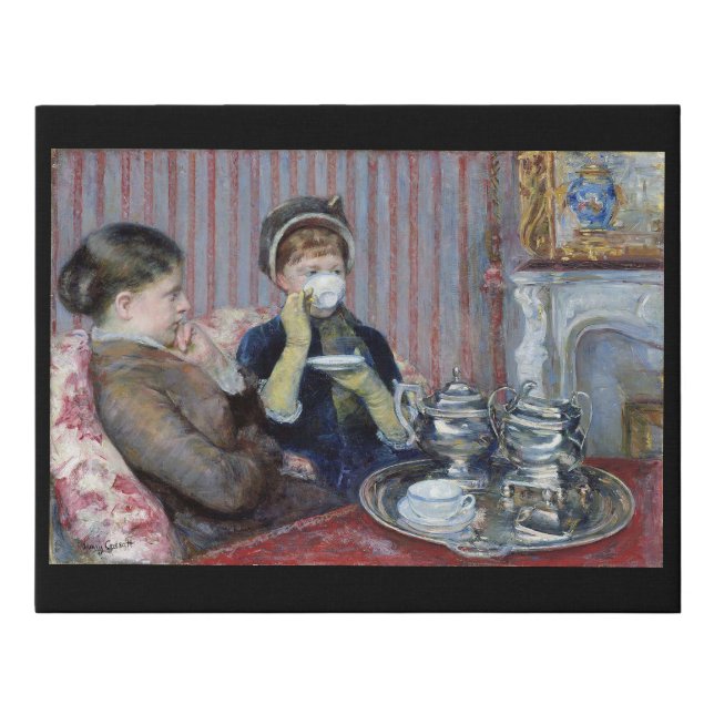 Afternoon Tea, Mary Cassatt Faux Canvas Print (Front)