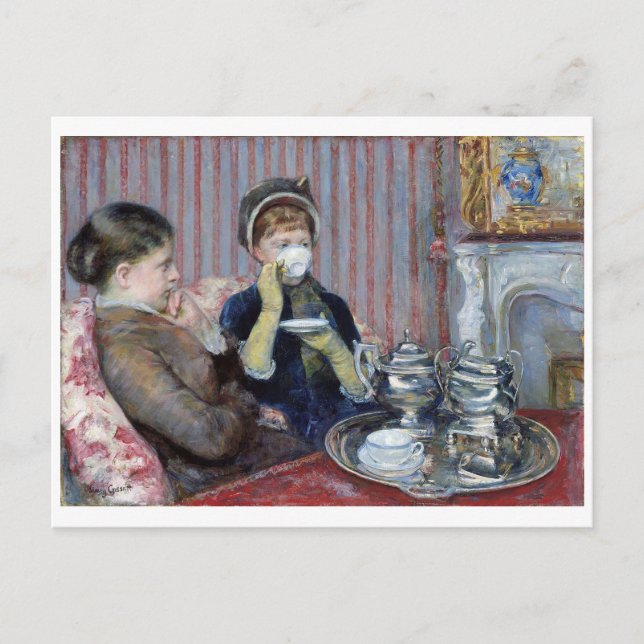 Afternoon Tea, Mary Cassatt Postcard (Front)