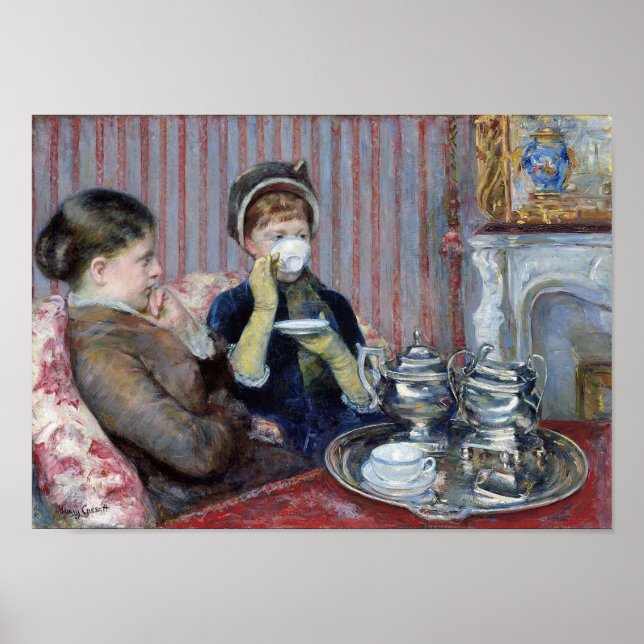 Afternoon Tea, Mary Cassatt Poster (Front)
