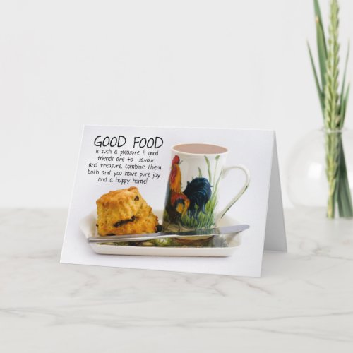Afternoon Tea Note Card With Kitchen Saying