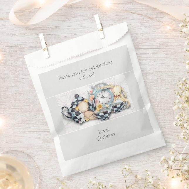 Afternoon Tea Party Baby Shower  Favor Bag (Clipped)