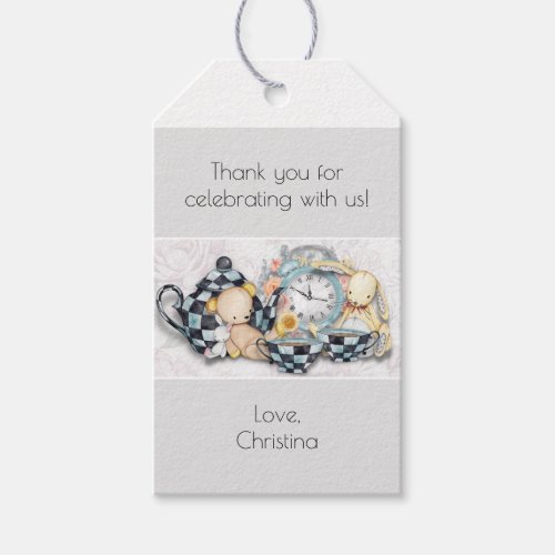 Afternoon Tea Party Baby Shower Thank You Gift Tag