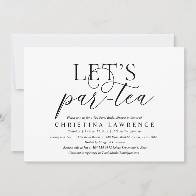 Afternoon Tea Party, Bride to be, Bridal Shower  Invitation (Front)