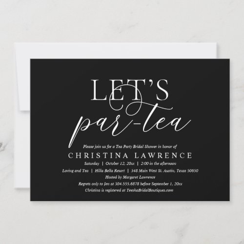 Afternoon Tea Party Bride to be Bridal Shower Invitation