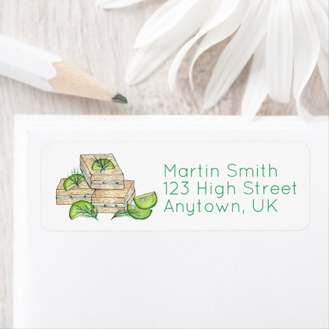 Afternoon Tea Party Cucumber Dill Finger Sandwich Label (Insitu)