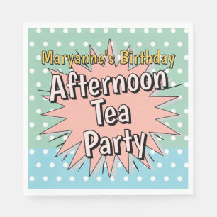 Afternoon tea party fifties style retro vibes napkins