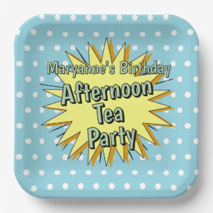 Afternoon tea party fifties style retro vibes paper plates
