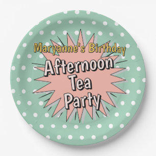 Afternoon tea party fifties style retro vibes paper plates