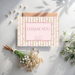 Afternoon tea party grandmillenial baby shower thank you card