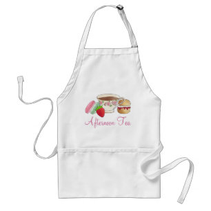 Afternoon Tea Party Macarons Teacup Cream Scone Adult Apron