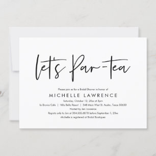 Afternoon Tea Party, Modern Casual Bridal Shower Invitation