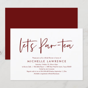 Afternoon Tea Party, Modern Casual Bridal Shower Invitation