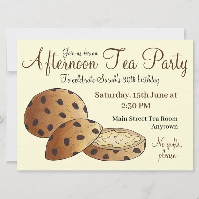 Afternoon Tea Party Shower British Teacakes Cakes Invitation (Front)