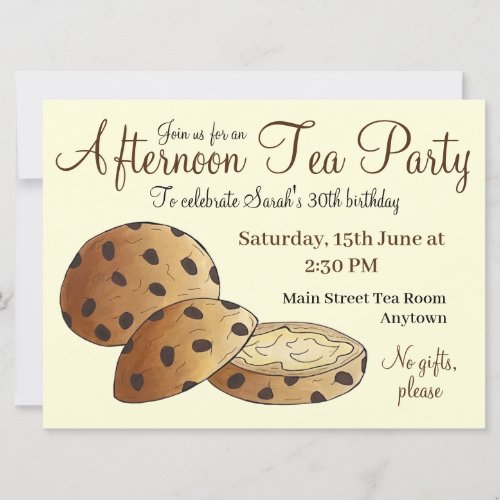 Afternoon Tea Party Shower British Teacakes Cakes Invitation