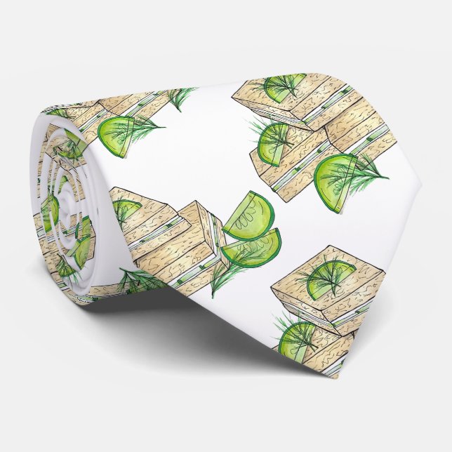 Afternoon Tea Party Shower Cucumber Sandwiches Neck Tie (Rolled)