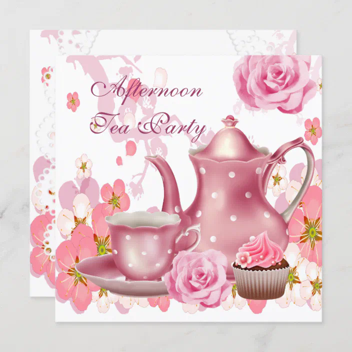 Inspired Floral Vintage Garden Tea Personalised Party Invitations