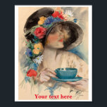 Afternoon Tea Poster<br><div class="desc">"Afternoon Tea” (1925) by American artist Harrison Fisher (1877 - 1934). One of a large collection of vintage art based and original designs from PhoenixRetro on Zazzle.</div>