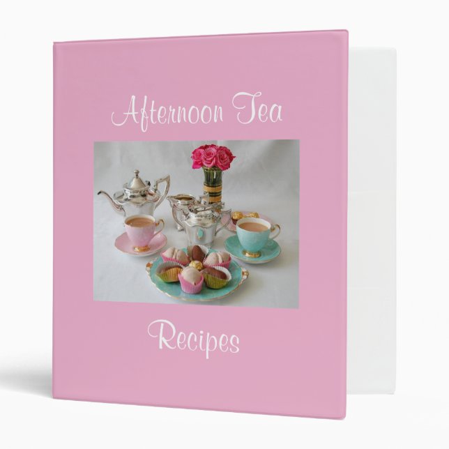 Afternoon Tea Recipe File 3 Ring Binder (Front/Inside)