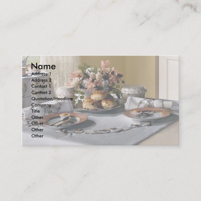 Afternoon tea setting business card (Front)