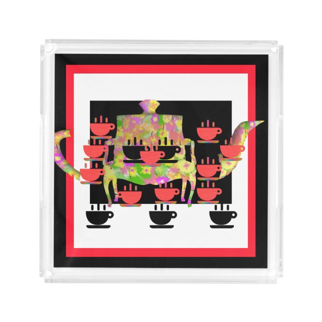 Afternoon Tea Square  Acrylic Tray (Front)