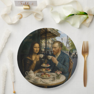 Afternoon Tea with Friends in Paris No 2 Paper Plates