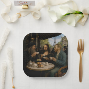 Afternoon Tea with Friends in Paris Paper Plates