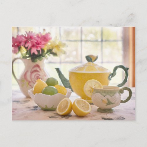 Afternoon Tea with Lemon beautiful photo postcard