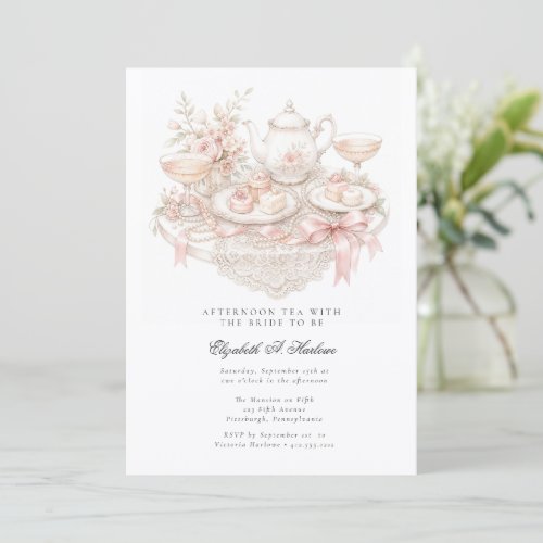 Afternoon Tea with the Bride to Be Bridal Shower  Invitation