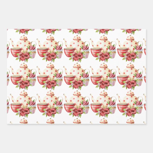 Afternoon Tea Wrapping Paper Sheets (Front)
