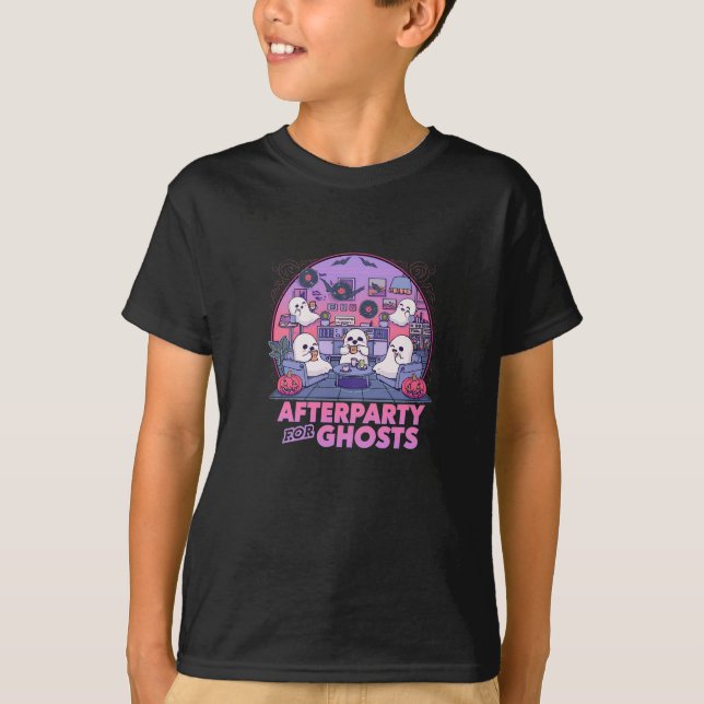Afterparty for Ghosts – Retro Chill Halloween Tee (Front)
