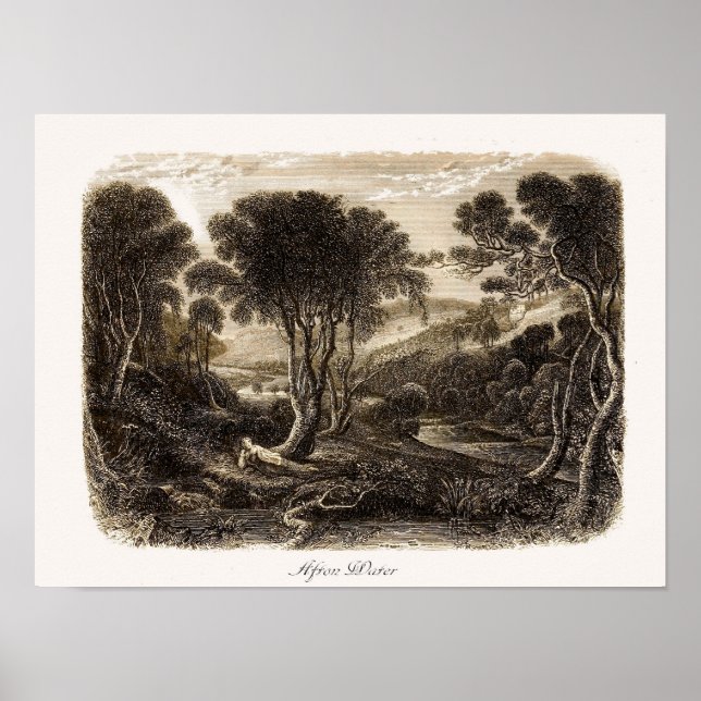 Afton Water Scotland Engraving Robert Burns Poster (Front)