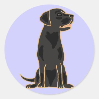 Ag- Black Labrador Round Stickers by inspirationrocks at Zazzle