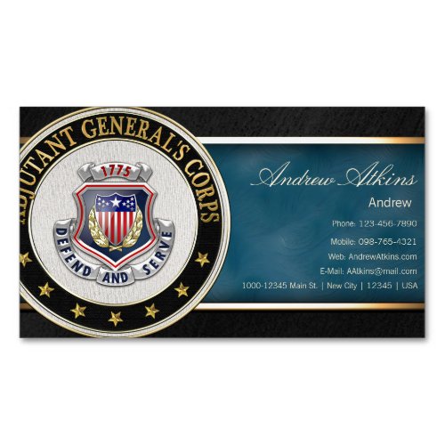 AG Corps Regimental Insignia 3D Magnetic Business Card