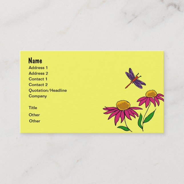 AG- Flowers, Frog, and Dragonfly Business Cards (Front)
