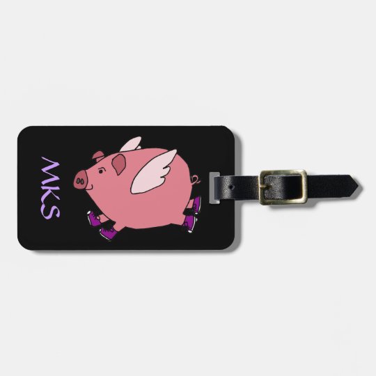 pig luggage tag