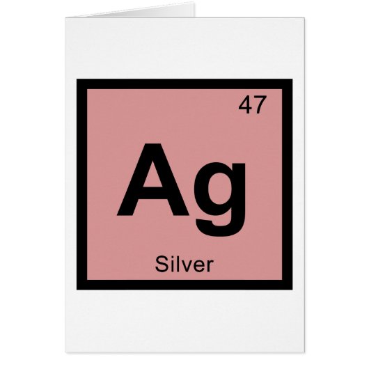 Ag - Silver Chemistry Periodic Table Symbol Cards (Front)