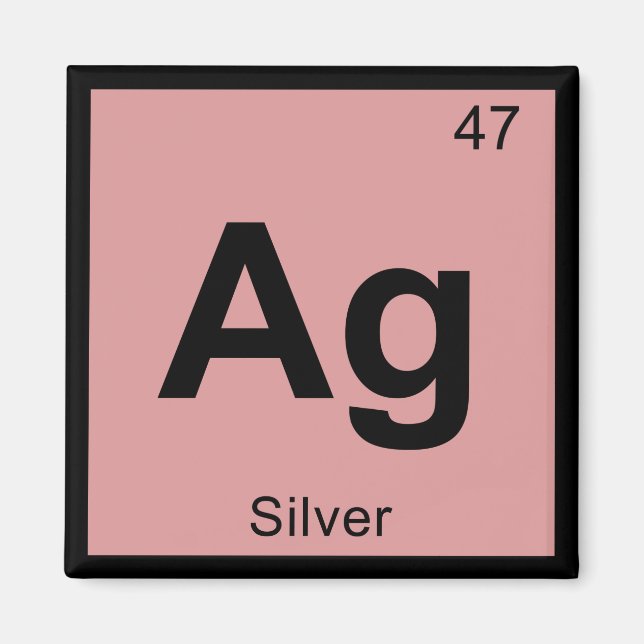 Ag - Silver Chemistry Periodic Table Symbol Magnet (Front)