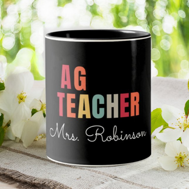AG Teacher Agriculture Teacher Personalized Two-Tone Coffee Mug (Creator Uploaded)