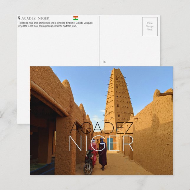 Agadez, Niger Travel Postcard (Front/Back)