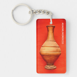 agadir morocco medina wood vase jar folk islamic b keychain