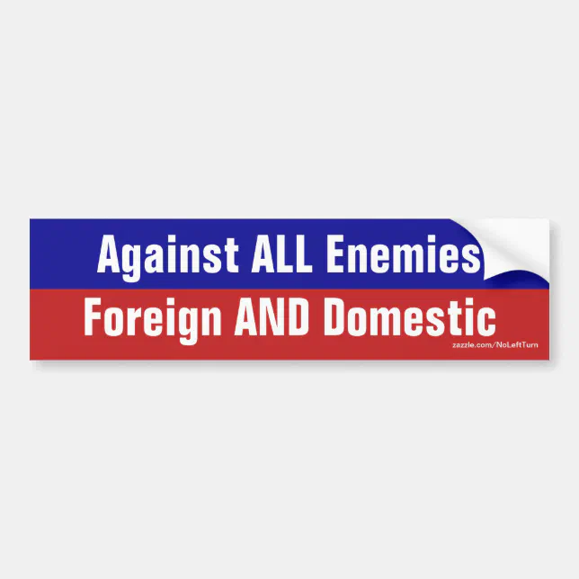 Against All Enemies Foreign And Domestic Bumper Sticker Zazzle