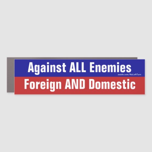 Against All Enemies Foreign and Domestic Car Magnet