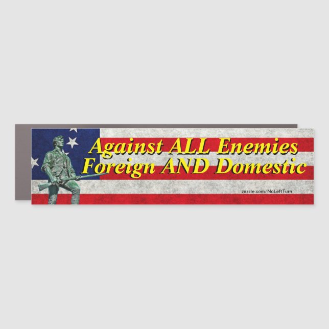 Against All Enemies Foreign And Domestic Car Magnet (Front)