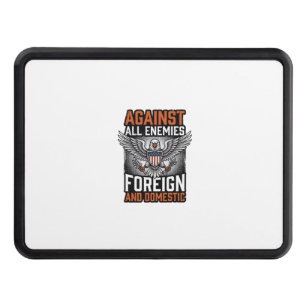 Against All Enemies Patriotic Eagle Shirt Design_1 Hitch Cover