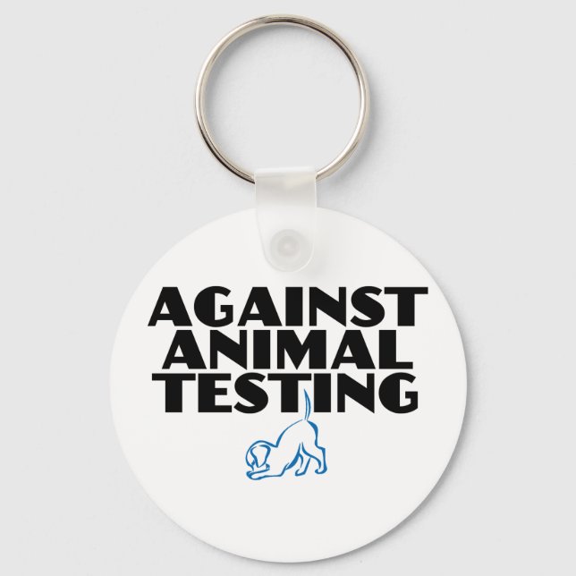 Against Animal Testing Keychain (Front)