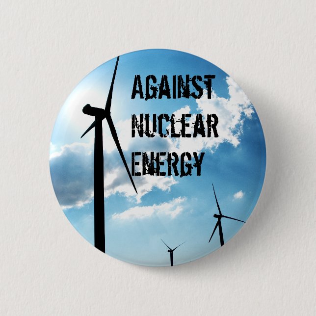 Against Nuclear Energy Button (Front)